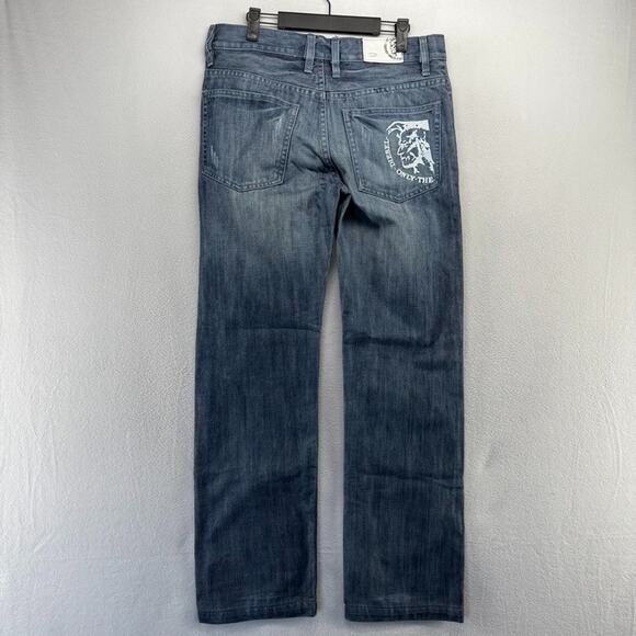 Diesel jeans Fits 32x32 Blue Roody Only The Brave Dark Wash Whisker Vintage y2k - Picture 9 of 16
